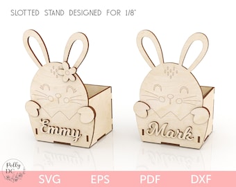 Caja de conejito de Pascua SVG, caja dulce de Pascua svg, caja de Pascua 3D svg, caja de Pascua DIY, archivo de corte láser de Pascua, láser de Pascua svg, Easter Glowforge