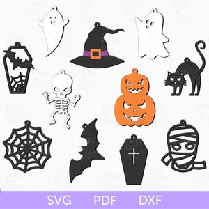 Halloween earrings svg cut file, Halloween earrings svg bundle, Halloween party decor, Halloween ear decoration, Halloween laser cut file