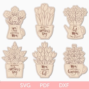 Muttertag Blumen SVG, Laser-Schnitt-Datei, Muttertag Malkarte, Muttertag Geschenk, Muttertag Geschenk, Muttertag Geschenk, Muttertag Geschenk