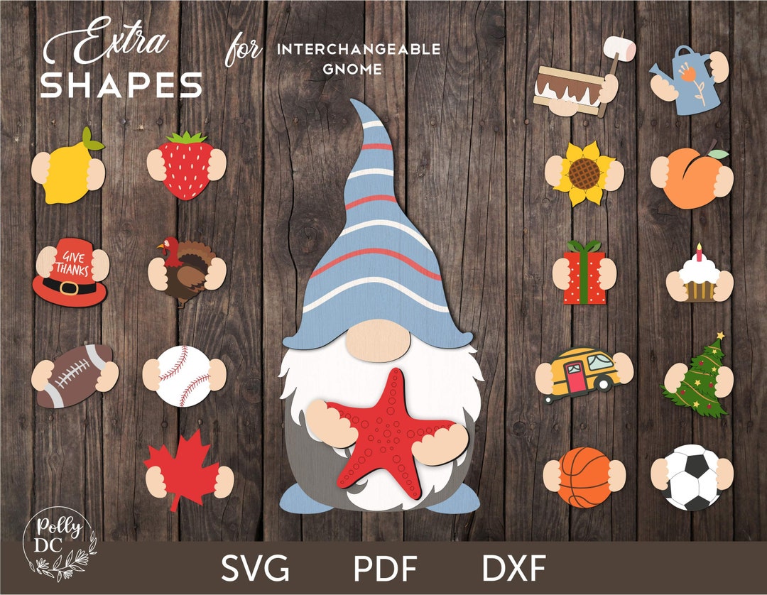 Extra Shapes for Interchangeable Gnome SVG Laser Cut File ...