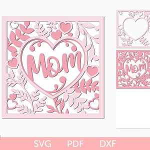Archivo de corte láser SVG de tarjeta del día de la madre, tarjeta de regalo del día de la madre, regalo del día de la madre de bricolaje, feliz día de la madre svg, regalo de tarjeta de mamá para el día de la madre