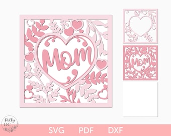Mother's day card SVG laser cut file, Mother's day gift card, DIY Mother's day gift, Happy mothers day svg, Mom Card gift for mothers day