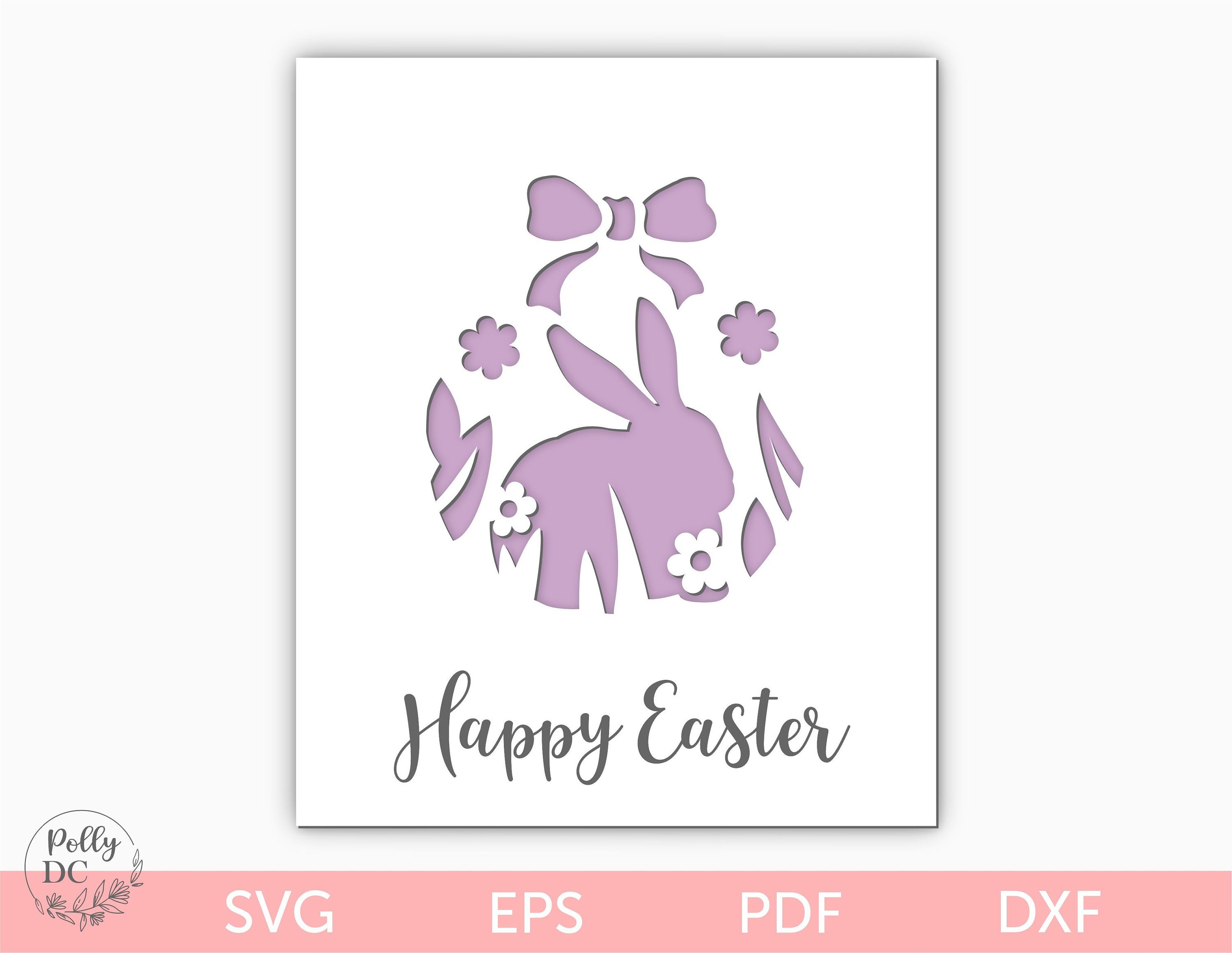 Easter Card Svg Rabbit Easter Card Svg Easter Card Template - Etsy