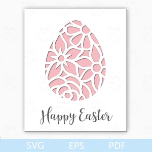 Cartão de Páscoa SVG, arquivo de corte de cartão de Páscoa feliz, modelo de cartão de papel de Páscoa, arquivo Cricut de Páscoa, cartão de ovo de Páscoa SVG