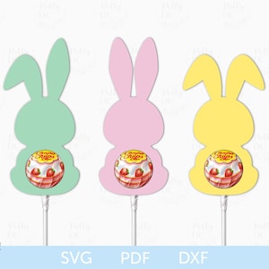 Bunny Lollipop Holder SVG, Lollipop holder Cut file, Papercut DIY for kids SVG, Cricut Silhouette template svg eps png dxf pdf