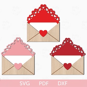 Gift card holder envelope SVG laser cut file, Valentine&#39;s day gift card holder laser file, DIY gift card holder svg, Glowforge Cricut svg