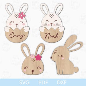 Easter Basket Tag SVG, Easter Bunny Tag SVG, Easter Name Tag cut file