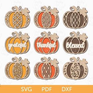 Thanksgiving Pumpkins Cut file, Fall Pumpkin Decor SVG, Thanksgiving Decor laser file