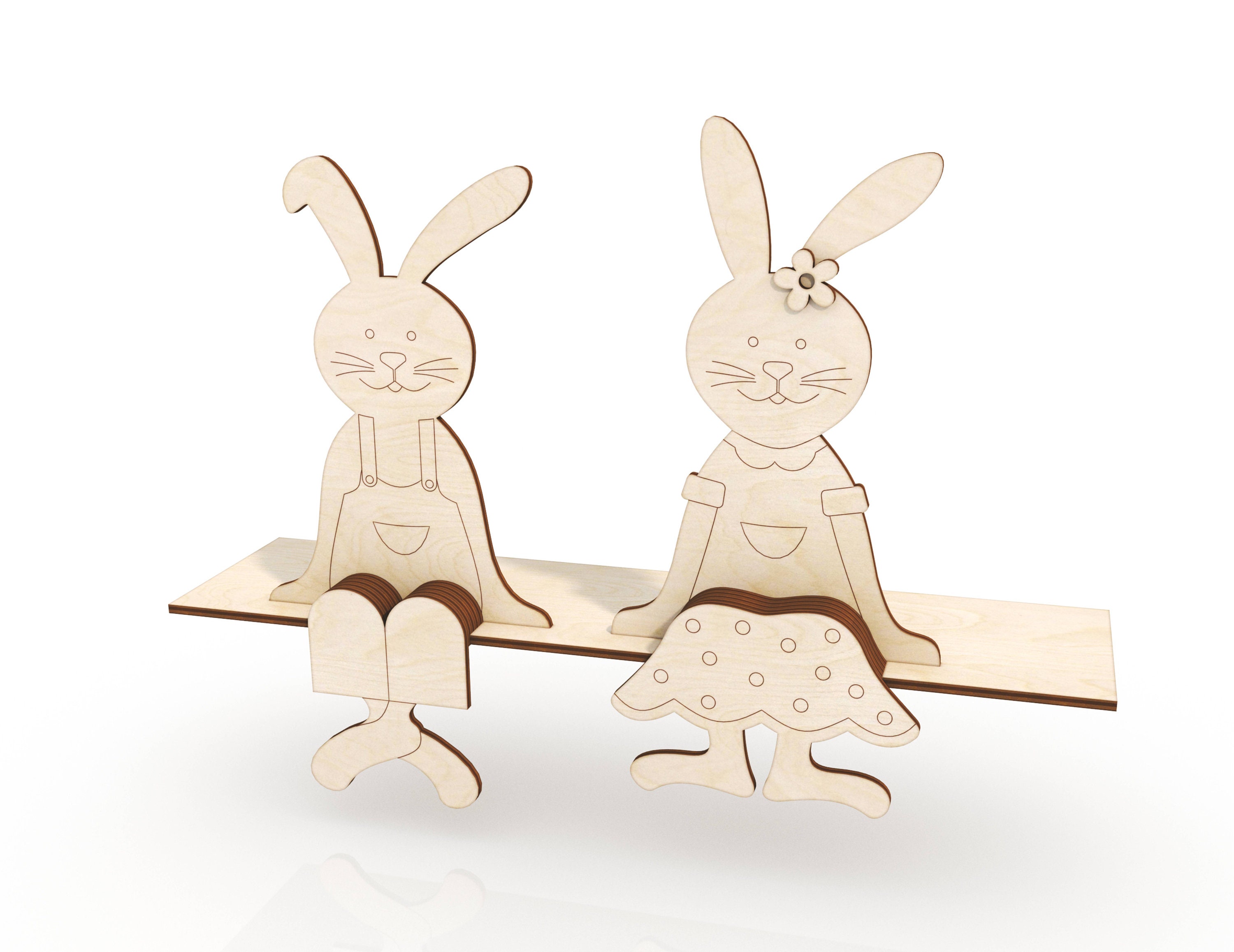 Easter Bunny Mantel Decor Laser Cut File, Easter Bunny Shelf Sitter SVG ...