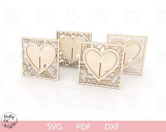 Valentine's Day Heart Photo Frame SVG, Valentines Day Photo Frame laser cut file
