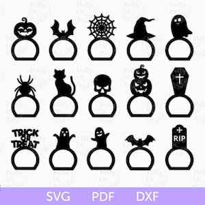Halloween Serviettenringe, Halloween Serviettenhalter, Halloween Dekor, Halloween Serviettenhalter, Halloween Dekor Laser Cut Datei