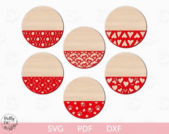 Valentijnsdag deurhanger bundel svg bestand knippen, Valentijnsdag deur teken svg, Valentijnsdag lasergesneden deurhanger, Valentijnsdag ronde deur teken svg