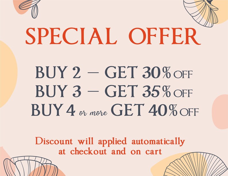 Puede incluir: Un gr&aacute;fico con una oferta especial para comprar varios art&iacute;culos. El texto dice: "OFERTA ESPECIAL COMPRAR 2 - OBTENER 30% DE DESCUENTO COMPRAR 3 - OBTENER 35% DE DESCUENTO COMPRAR 4 o m&aacute;s OBTENER 40% DE DESCUENTO El descuento se aplicar&aacute; autom&aacute;ticamente en la caja y en el carrito"