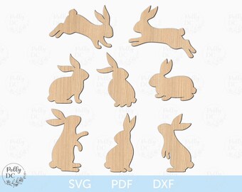 Easter Laser cut file svg, Bunny Silhouettes SVG, Easter Svg, Bunny laser cut file, Bunny svg, Easter bunny silhouette svg, Easter Glowforge
