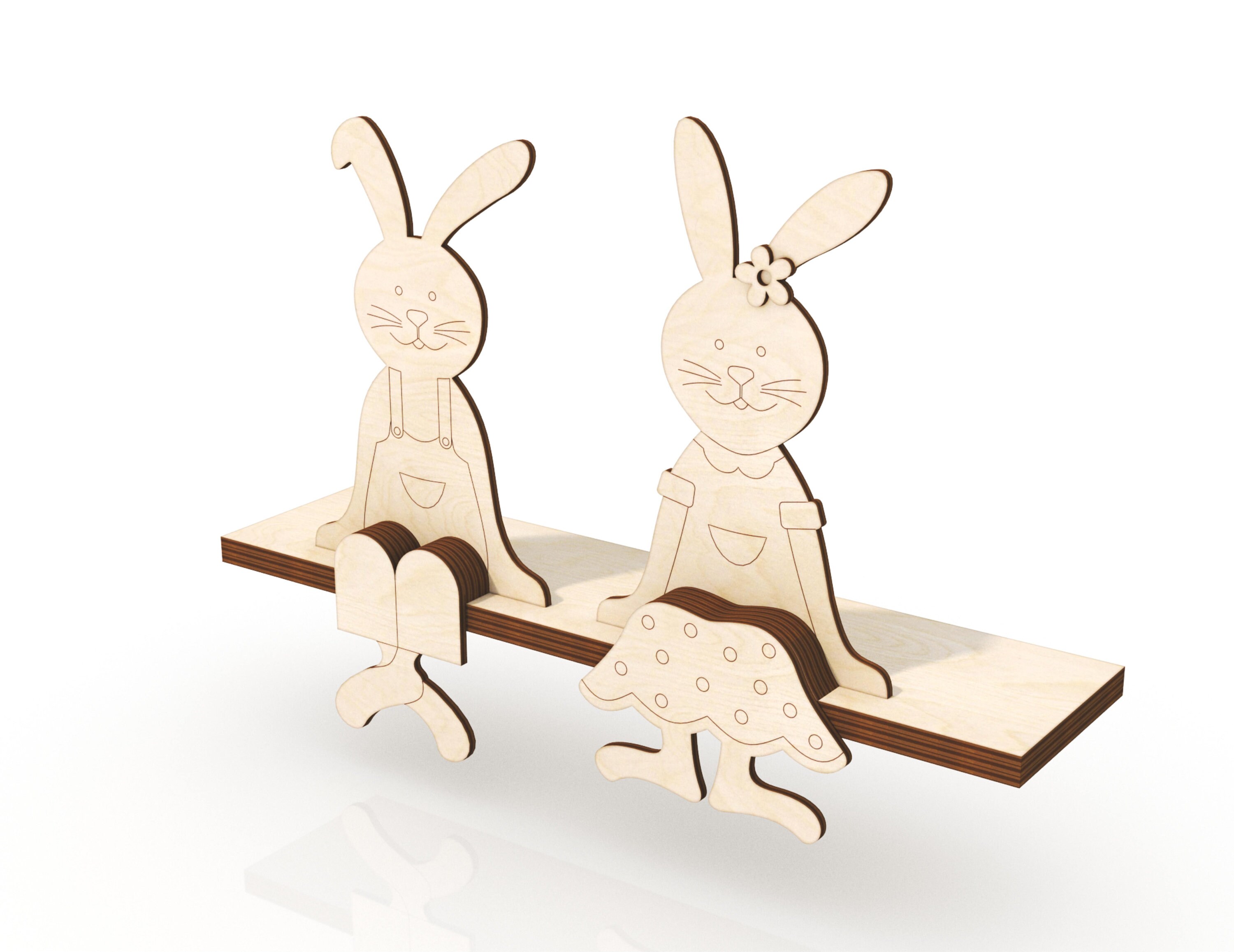 Easter Bunny Mantel Decor Laser Cut File, Easter Bunny Shelf Sitter SVG ...