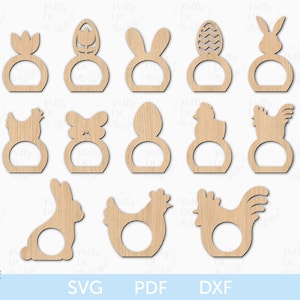 Ostern Serviettenringe SVG, Ostern Tischdekoration SVG, Ostern Wohndekor Schnittdatei, Ostern Laser-Datei, Ostern Glowforge
