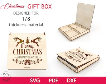 Christmas Ornaments Box SVG laser cut file, Christmas Box for ornaments laser cut file