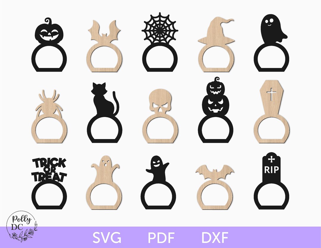 Halloween Napkin Rings Svg Halloween Napkin Holder Svg Etsy