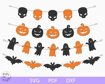 Halloween slinger svg gesneden bestand, Halloween banner svg, Halloween-feestdecor, Halloween-huisdecor, Halloween-decor lasergesneden bestand