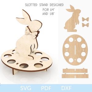 Soporte para huevos de Pascua SVG, archivo de corte láser para soporte para huevos de Pascua, archivos láser de Pascua, soporte para huevos SVG, archivo de corte de Pascua, glowforge de Pascua