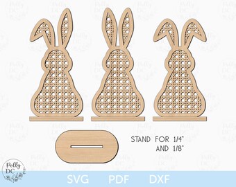 Easter Bunny Shelf Sitter SVG, Standing Easter Bunny cut file, Easter Decor laser file, Easter bunny svg, Easter glowforge