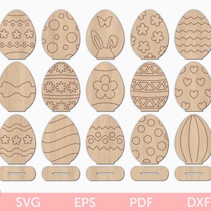 Easter eggs DIY paint kit svg, Easter eggs shelf sitter, Standing Easter eggs svg, Easter eggs laser file, Easter laser file, Glowforge svg