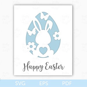 Cartão de Páscoa SVG, arquivo de corte de cartão de Páscoa de coelho, modelo de cartão de papel de Páscoa, arquivo Cricut de Páscoa, cartão de ovo de Páscoa SVG