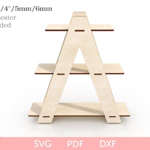 A-frame ladder shelf SVG laser cut file, Cascade ladder shelf svg laser pattern, A-frame Plant ladder, DIY Ladder Display Stand, CNC file
