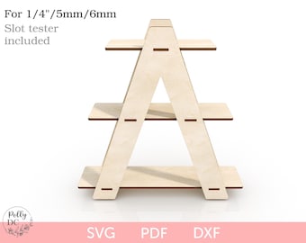 A-frame ladder shelf SVG laser cut file, Cascade ladder shelf svg laser pattern, A-frame Plant ladder, DIY Ladder Display Stand, CNC file