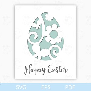 Tarjeta de Pascua SVG, archivo de corte de tarjeta de Pascua feliz, plantilla de tarjeta de papel de Pascua, archivo Cricut de Pascua, tarjeta de huevo de Pascua SVG