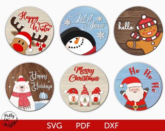 Weihnachten Türschild SVG Bundle Laser geschnitten Datei, Weihnachten rundes Türschild svg, Weihnachten Türschild svg, Weihnachten Willkommen Türschild