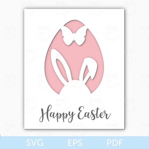 Osterkarte SVG, Osterhase Karte Schnittdatei, Osterpapierkartenvorlage, Ostern Cricut-Datei, Osterei Karte SVG