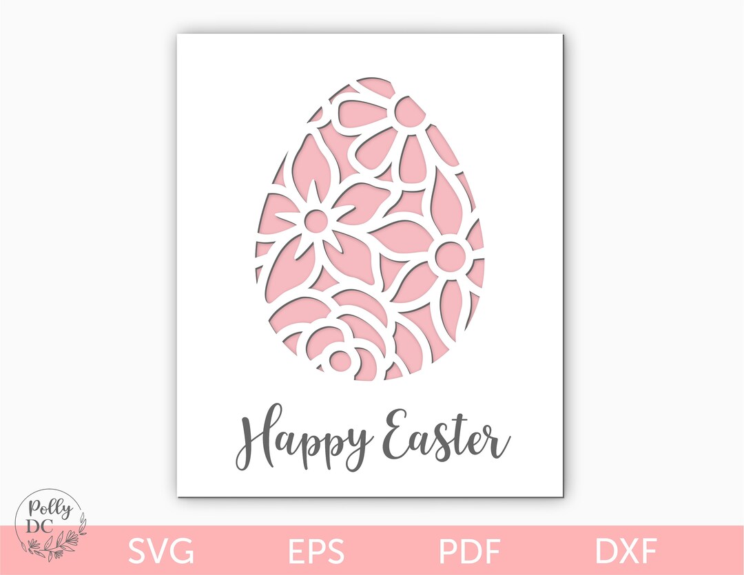 Easter Card Svg, Flowers Svg, Easter Card Template, Easter Paper Card