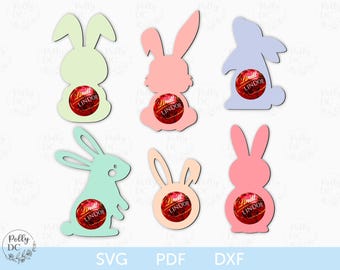 Bunny Chocolate Holder SVG, Chocolate holder Cut file, Papercut DIY for kids SVG, Cricut Silhouette template svg eps png dxf pdf