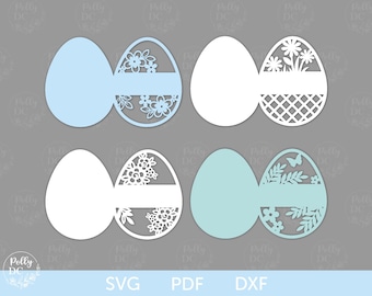 Happy Easter Card svg, Egg Easter Paper Card svg, Easter Card template, Easter cut file