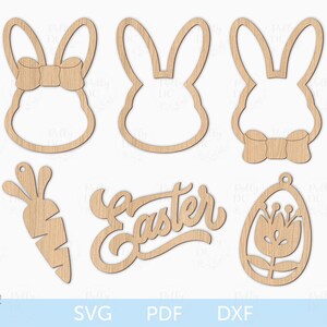 Etiquetas de cesta de coelho de Páscoa SVG, Etiquetas de presente de coelho SVG, Etiquetas de cesta de Páscoa, Arquivo laser de Páscoa, Recortes de Páscoa SVG, Páscoa Glowforge