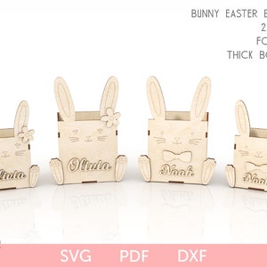 Easter bunny box, Easter Bunny basket, SVG laser cut file, Easter Sweet box, DIY Easter Craft, Personalized Easter box, Girls and Boys boxes