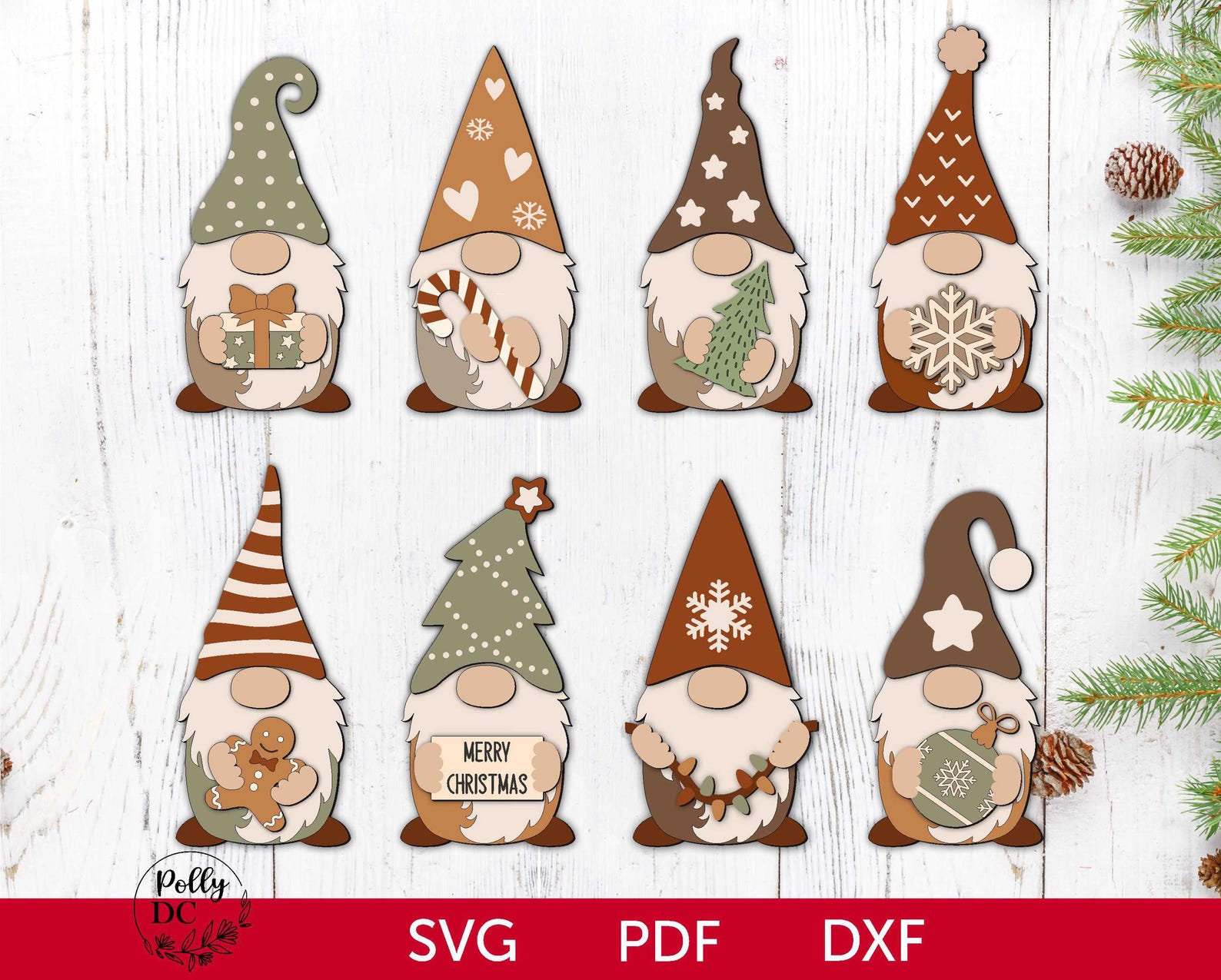 Christmas Gnome SVG Bundle, Laser Cut Christmas Gnome, Cricut Christmas ...