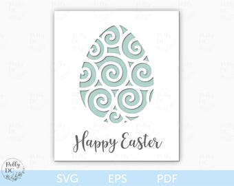 Easter Card SVG, Bunny Easter Card Cut file, Easter Paper Card template, Easter Cricut file, Easter Egg Card SVG