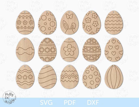 Easter Eggs DIY Paint Kit SVG, Easter Eggs Ornaments SVG, Hanging Easter Eggs cut file, Easter laser file
