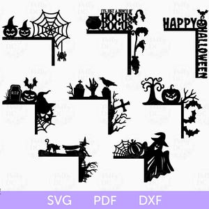Halloween Door Corner svg cut file, Halloween Door trim corner decor laser file, Halloween laser cut file, Halloween decor laser file