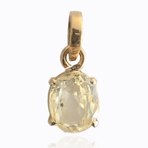 Natural Yellow Sapphire Pendant, 18K Solid Yellow Gold Pendant, September Birthstone Pendant, Sapphire Jewelry, Octagon Pendant