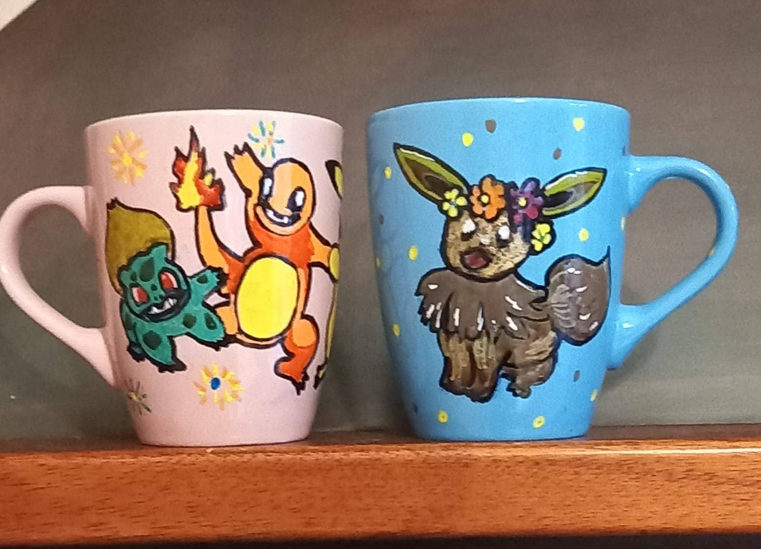 Pair of Hand-painted Pokemon Mugs - Etsy