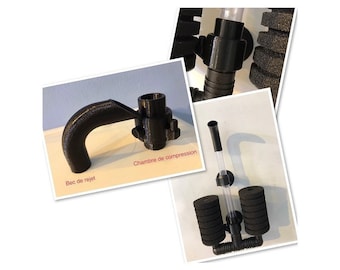 TURBO EXHAUSTEUR pour aquarium kits avec la canne de rejet crevette filtre a air