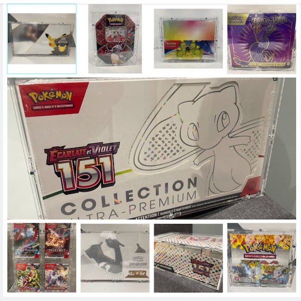 Plexi für Pokémon-Artikel Diplay ETB Glurak-Box-Set 25 Jahre Mew 151 Display-Bundle-Kit Avant Premiere Bundle Pokebox-Display-Minidosen