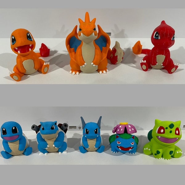 dracaufeu salameche reptincel florizarre bulbizarre tortank carapuce carabaffe pokemon 3d 40-50 mm figurine collection enfant décoration