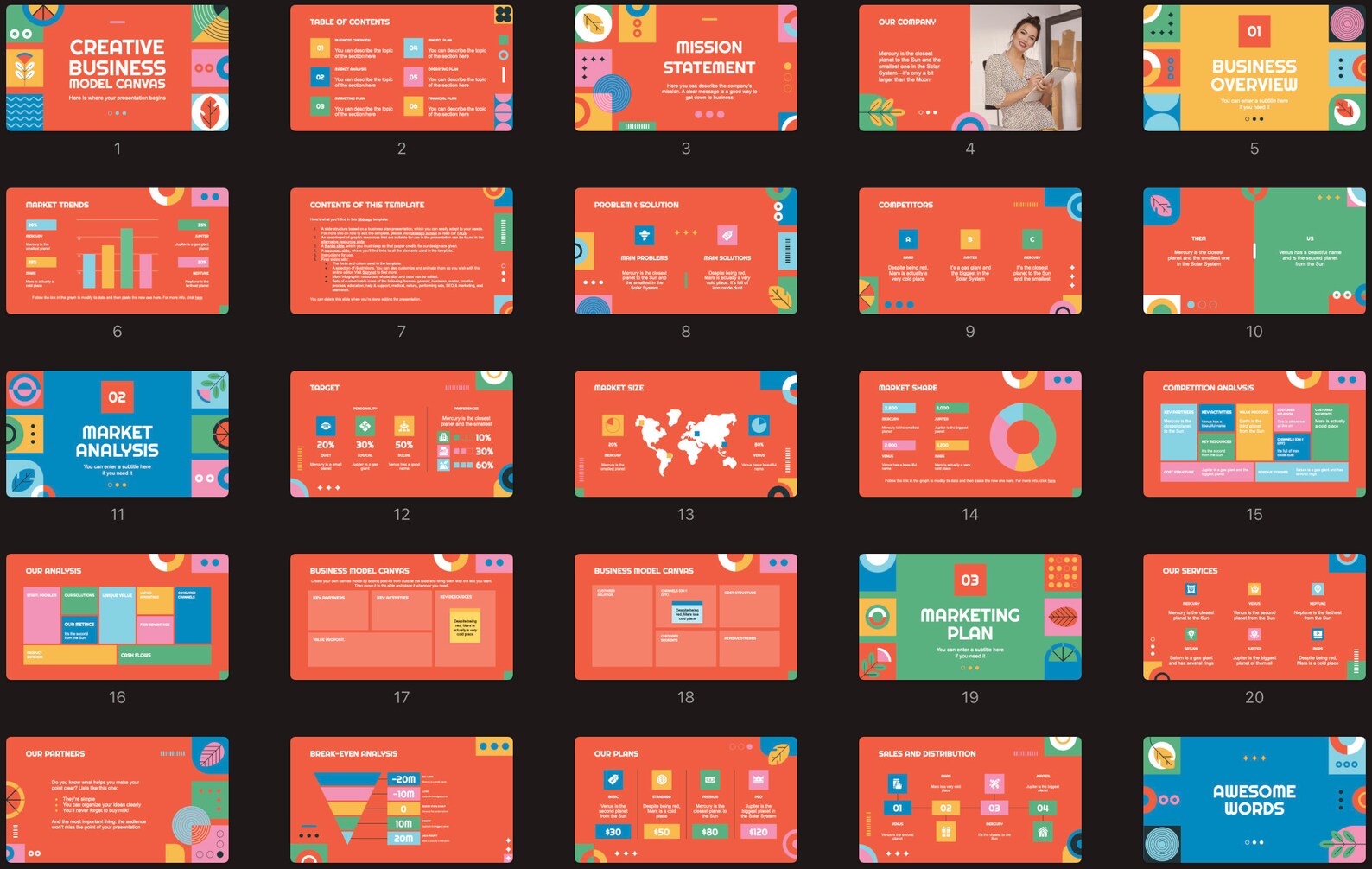 Fun & Creative Style Powerpoint Template - Etsy