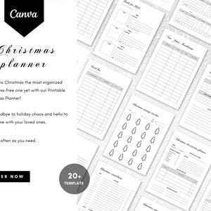 Weihnachtsplaner Bundle, 20 Printables für: Geschenkeliste, Wunschliste, Haushaltsplaner, Ersparnistracker, To do Liste, Essensplaner, Einkaufsliste