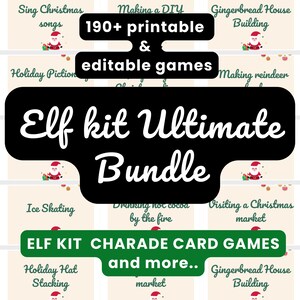 Elf Kit Ultimate Bundle Christmas on the shelf, printable family kids activities, games, notes, welcome, arrival letters, accesoire, holiday