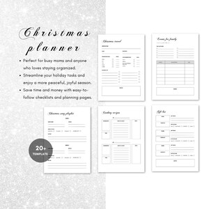 Weihnachtsplaner Bundle, 20 Printables für: Geschenkeliste, Wunschliste, Haushaltsplaner, Ersparnistracker, To do Liste, Essensplaner, Einkaufsliste